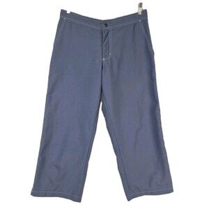 prAna Capri Pants Womens Wide Leg Cropped Blue Casual Travel Pants Hiking Capris
